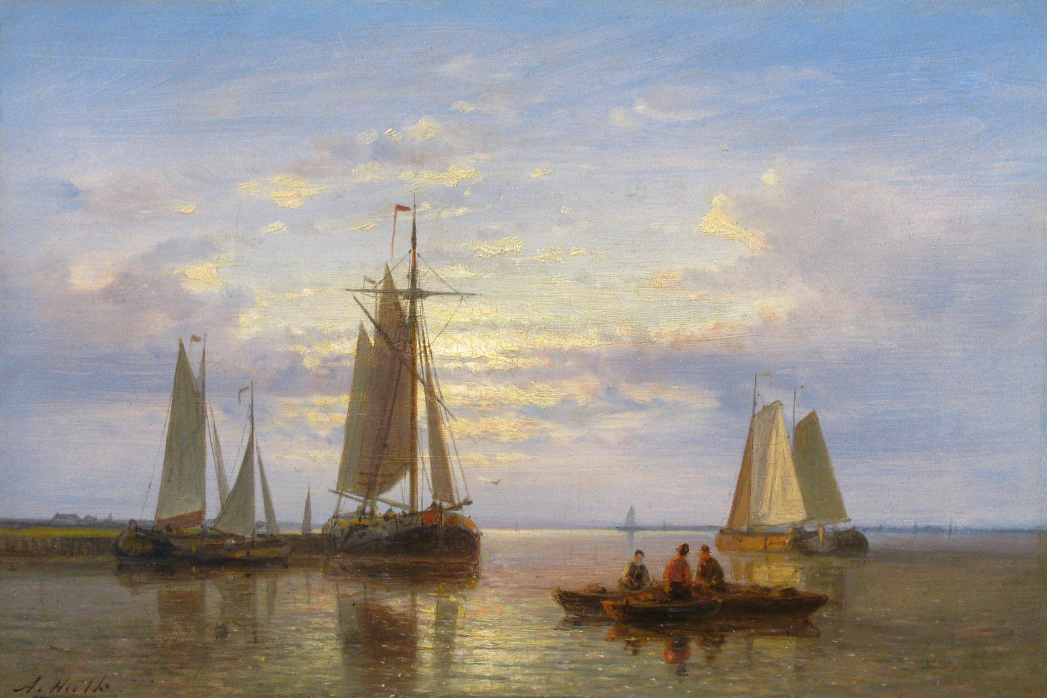 Fishing vessels on calm waters
